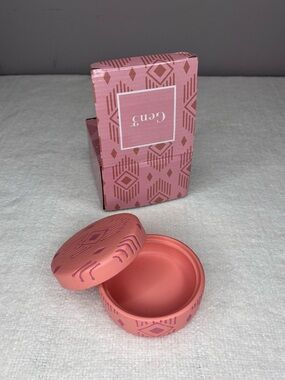 Gen3 Accents Blake Trinket Dish W/Lid pink terracotta textured clay tribal-style